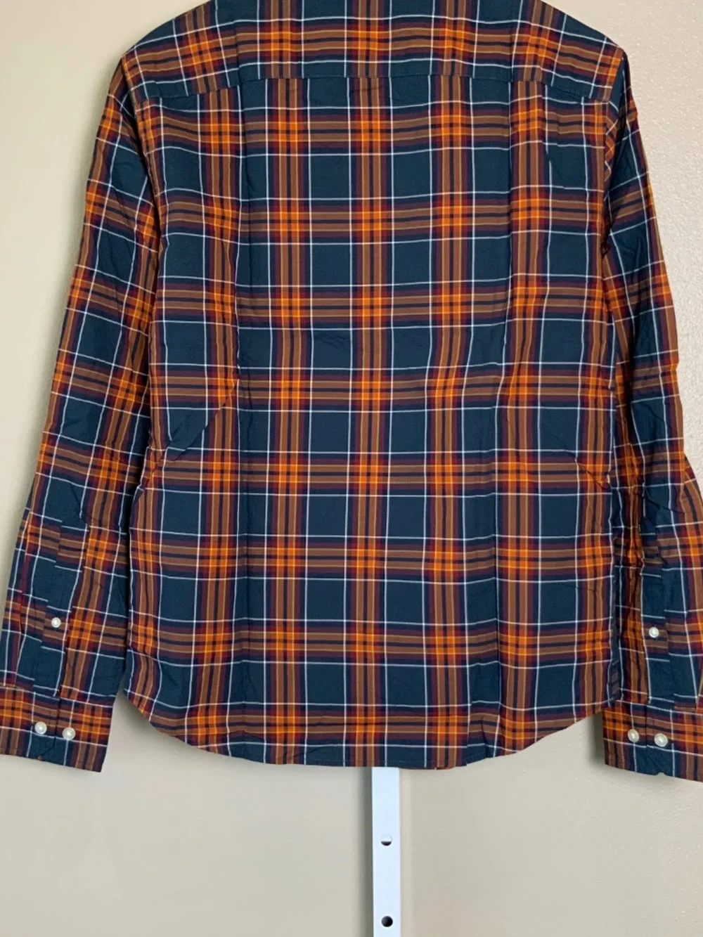 Banana Republic Untucked Slim Fit Plaid Button Down Oxford Shirt